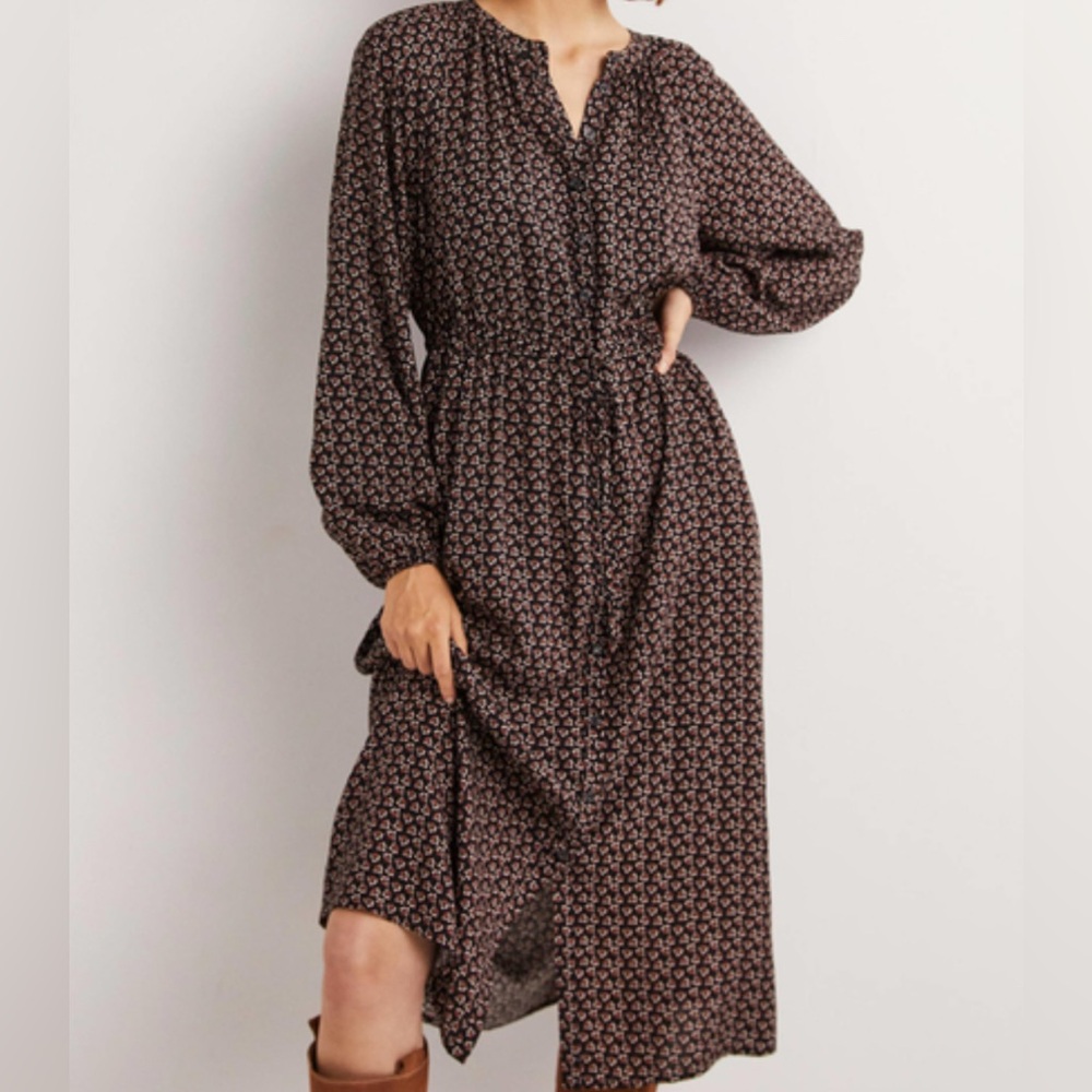 Boden Tie Waist Midi Dress